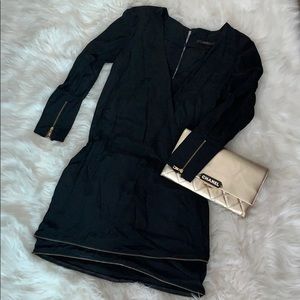 Animale Long Silk Sleeve Black Dress size 38 or 2